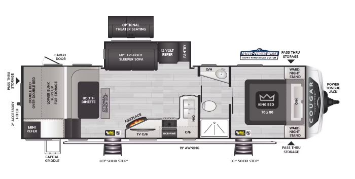 2022 KEYSTONE COUGAR 1/2 TON 30BHS, , floor-plans-day image number 0